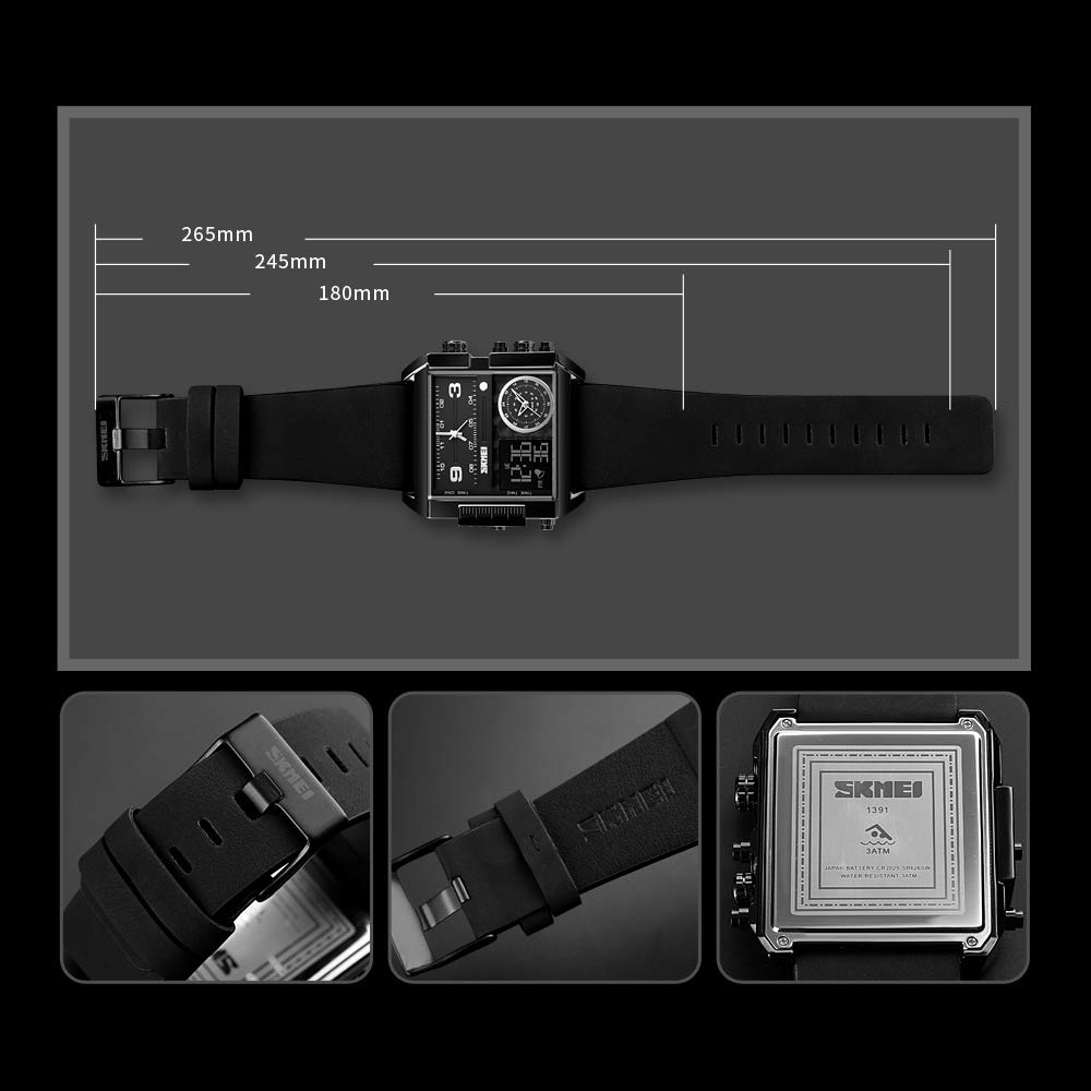 Foto 8 pulgar | Venta Internacional - Reloj Deportivo Digital Led Cuadrado Skmei Para Hombre, Cara Grande