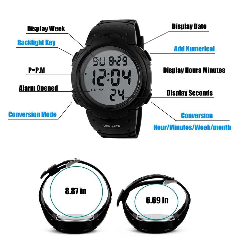 Foto 5 pulgar | Venta Internacional - Reloj Deportivo Tonshen Digital Military 12h/24h Waterproof