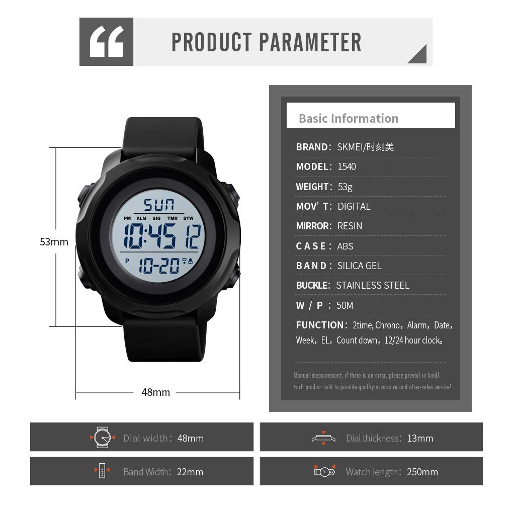 Foto 3 | Venta Internacional - Reloj Digital Deportivo Unisex Skmei 1540 A Prueba De Agua Con Alarma