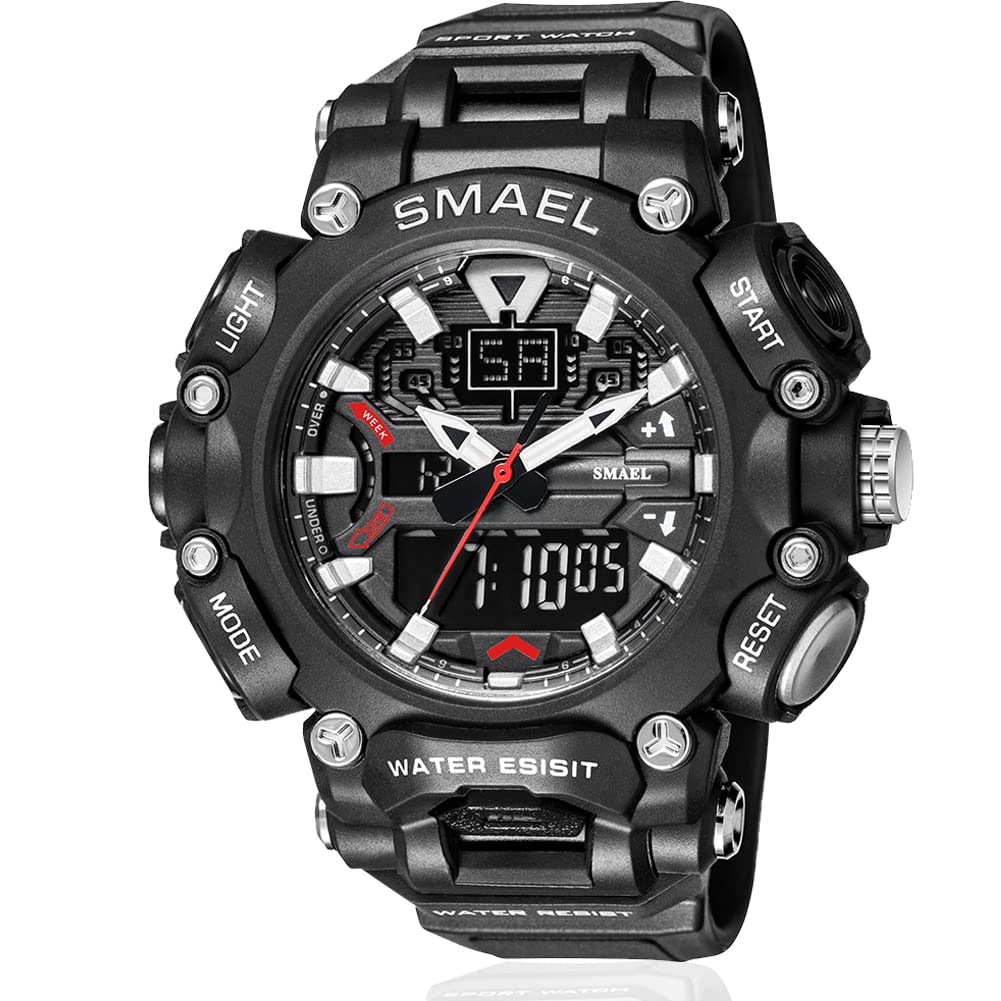 Foto 2 pulgar | Venta Internacional - Reloj Deportivo Smael Militar Digital Analógico Camuflaje Rojo Para