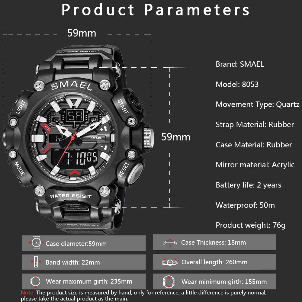 Foto 5 | Venta Internacional - Reloj Deportivo Smael Militar Digital Analógico Camuflaje Rojo Para