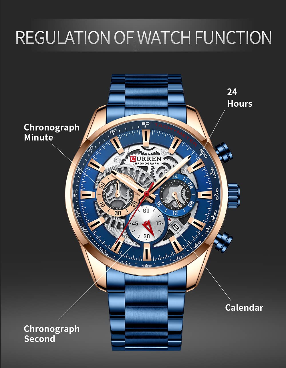 Foto 6 | Venta Internacional - Reloj Fanmis Con Cronógrafo De Negocios De Lujo Para Hombre, Vestido Con Diseño De Agua
