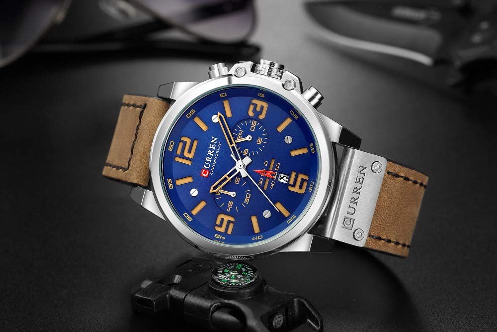 Foto 5 pulgar | Venta Internacional - Reloj Curren De Cuero Impermeable Militar Para Hombre