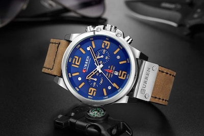 Foto 4 | Venta Internacional - Reloj Curren De Cuero Impermeable Militar Para Hombre