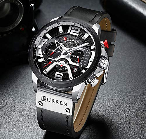 Foto 3 | Venta Internacional - Correa De Piel Watch Curren Chronograph Para Hombre