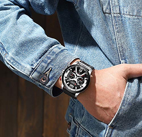 Foto 5 pulgar | Venta Internacional - Correa De Piel Watch Curren Chronograph Para Hombre