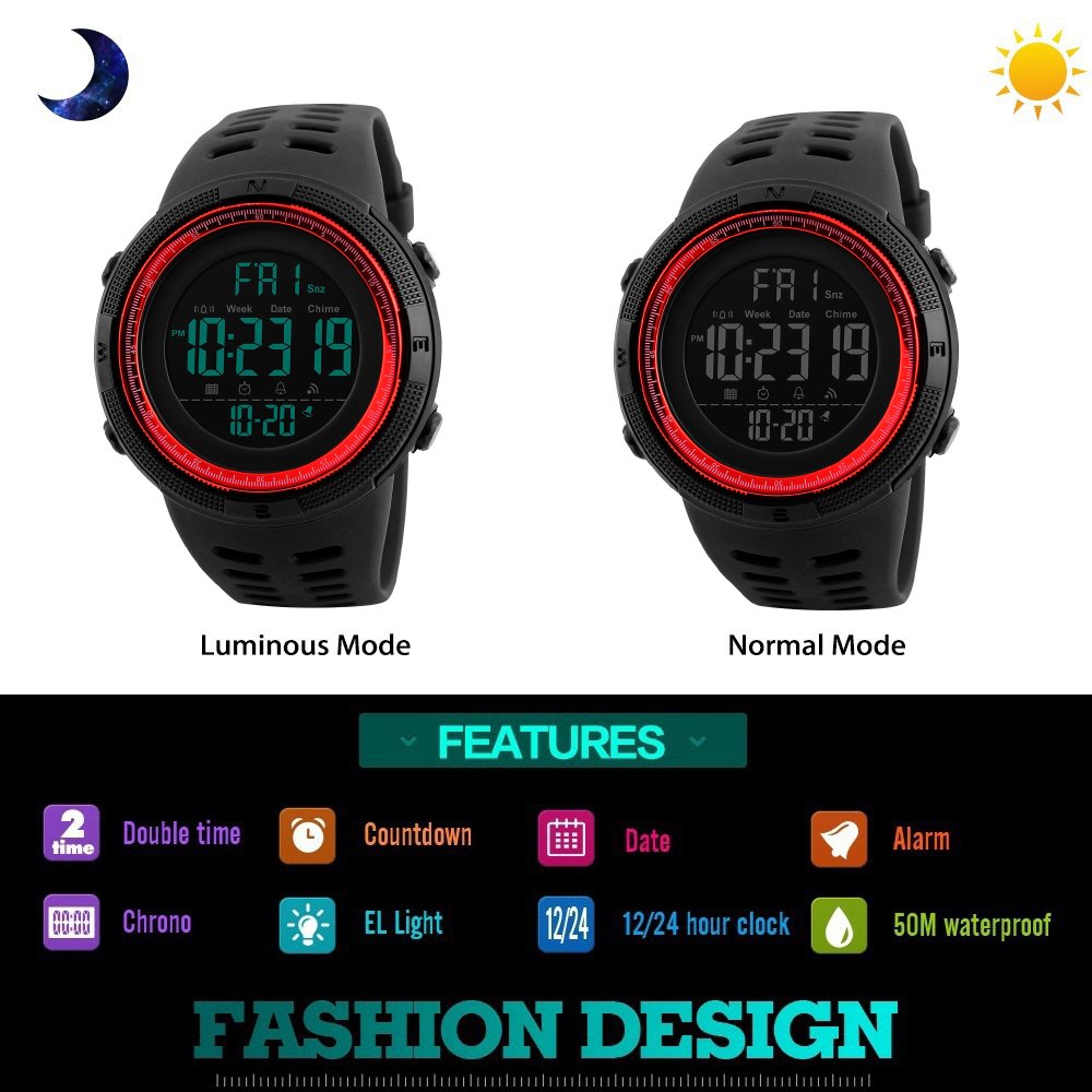 Foto 3 pulgar | Venta Internacional - Reloj Deportivo Tonshen Digital Impermeable 50 M Led Para Hombre