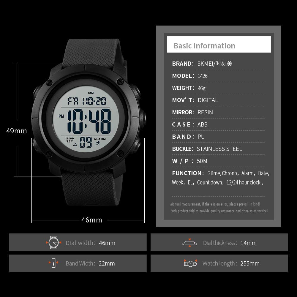 Foto 4 | Venta Internacional - Reloj Skmei 1426 Army Digital Con Esfera Negra Para Hombres Y Niños