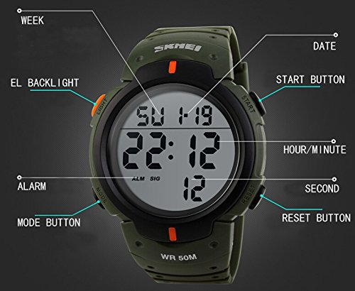 Foto 4 pulgar | Venta Internacional - Reloj Digital Skmei Sport Unisex Con Pantalla Luminosa De 50 M W
