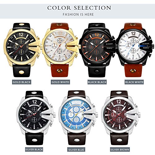 Foto 4 pulgar | Venta Internacional - Reloj Curren Gold Fashion Para Hombre Con Correa De Piel