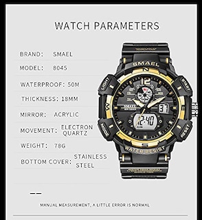 Foto 5 | Venta Internacional - Reloj Smael Samel 8045 Militar Para Hombre, Impermeable, 50 M
