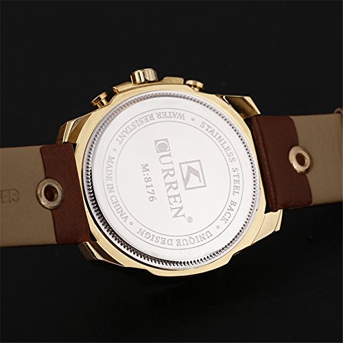 Foto 8 pulgar | Venta Internacional - Reloj Curren Luxury Gold Date Para Hombre Con Correa De Piel