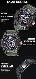 Foto 4 | Venta Internacional - Reloj Táctico Analógico Hooshu de Doble Pantalla para Hombre