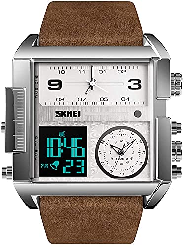 Venta Internacional - Reloj Skmei LED Cuadrado con Multizona Horaria para Hombres