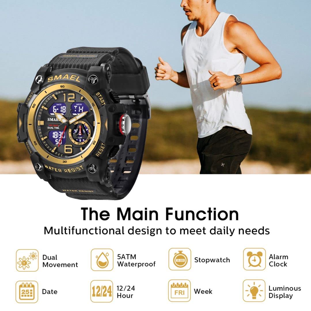 Foto 3 pulgar | Venta Internacional - Reloj Aswan Con Cronómetro Digital Para Hombre, Alarma Y Calendario Con Luz Led