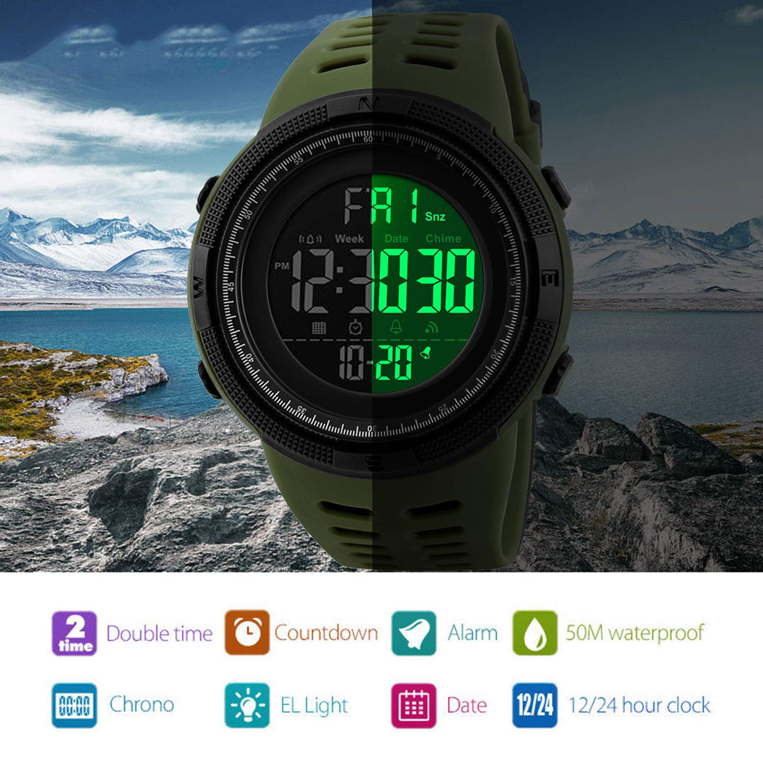 Foto 4 pulgar | Venta Internacional - Reloj Deportivo Fanmis Digital Led Militar 50 M Resistente Al Agua