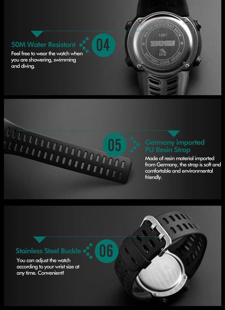 Foto 7 pulgar | Venta Internacional - Reloj Deportivo Fanmis Digital Led Militar 50 M Resistente Al Agua