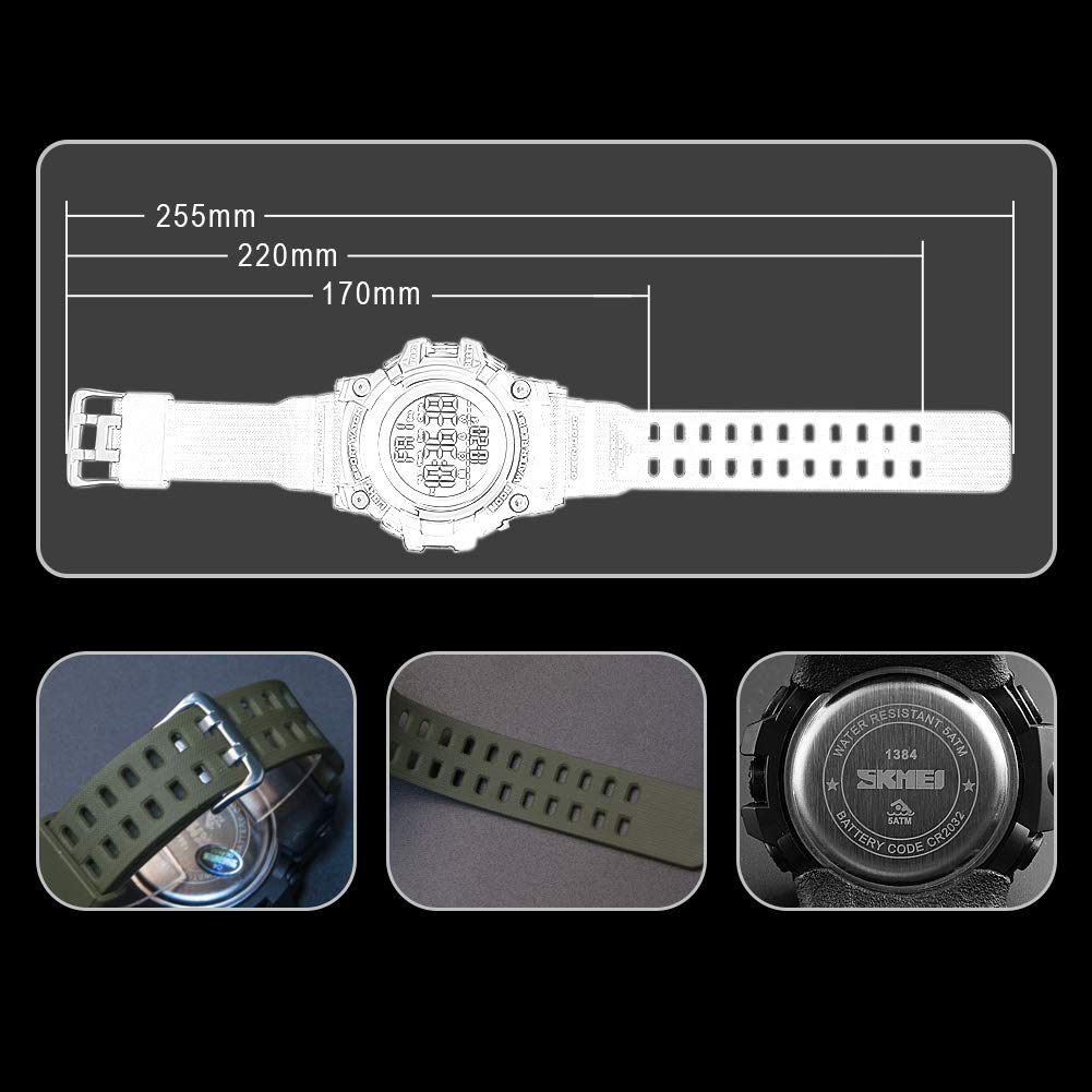 Foto 6 pulgar | Venta Internacional - Reloj Bozlun Digital Militar Impermeable con Cronógrafo y Doble Zona Horaria