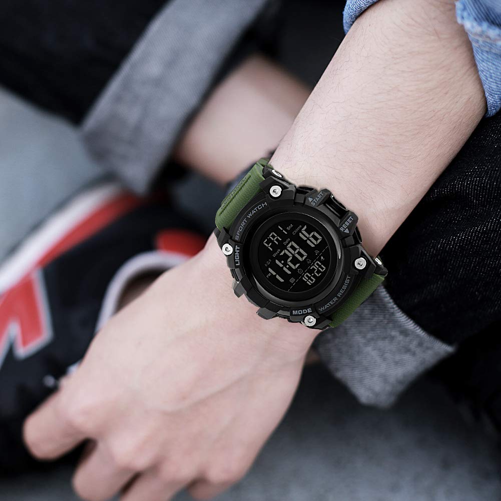 Foto 7 pulgar | Venta Internacional - Reloj Bozlun Digital Militar Impermeable con Cronógrafo y Doble Zona Horaria