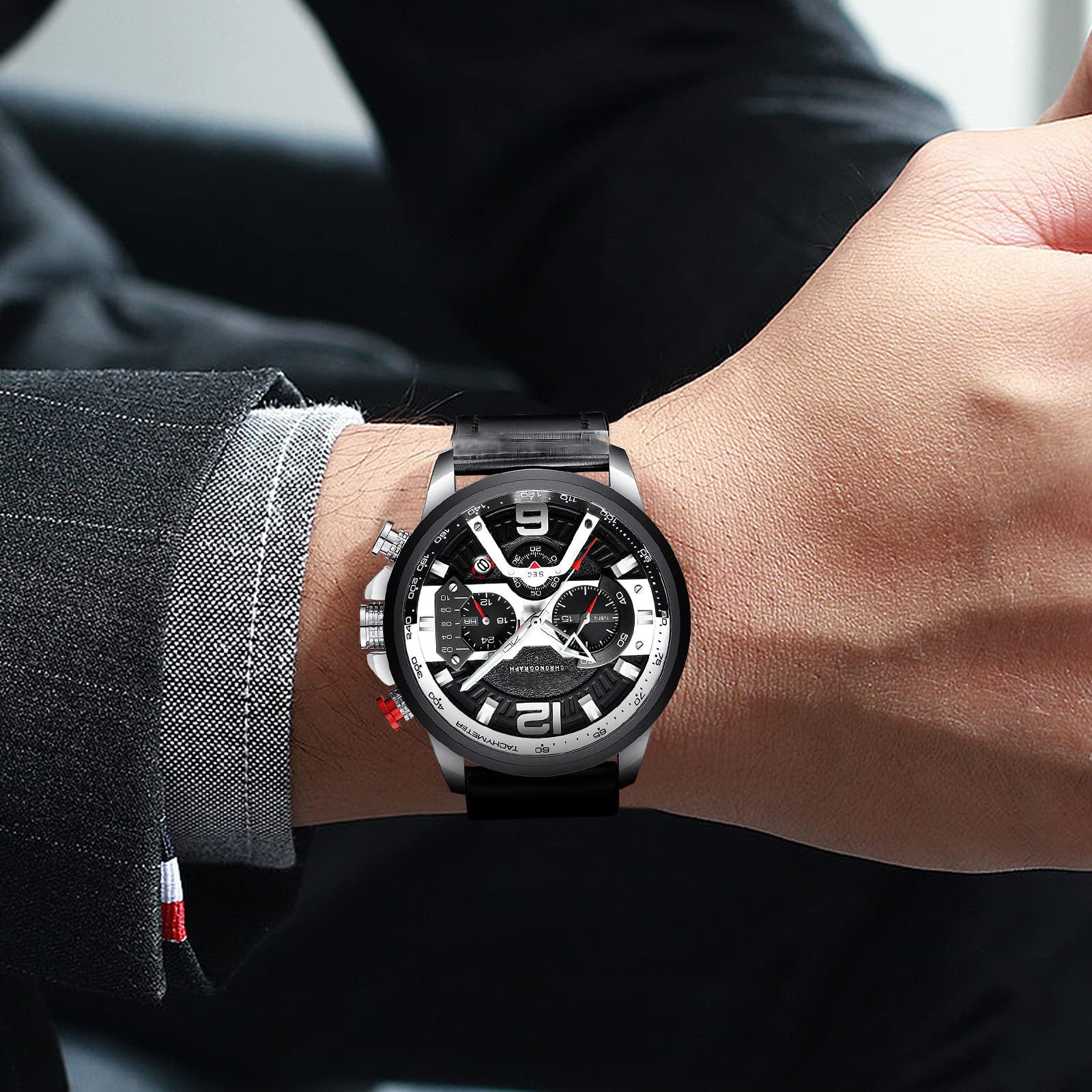 Foto 6 pulgar | Venta Internacional - Reloj Fanmis Con Cronógrafo De Negocios De Lujo Para Hombre, Vestido Con Diseño De Agua