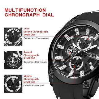 Foto 5 | Venta Internacional - Reloj Megir Deportivo para Hombre con Cronógrafo y Luz Luminosa