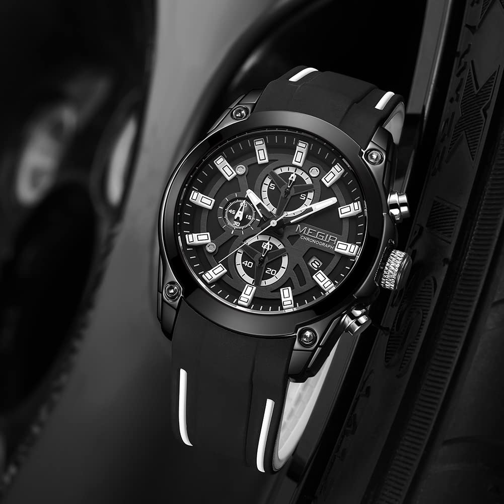 Foto 7 pulgar | Venta Internacional - Reloj Megir Deportivo para Hombre con Cronógrafo y Luz Luminosa