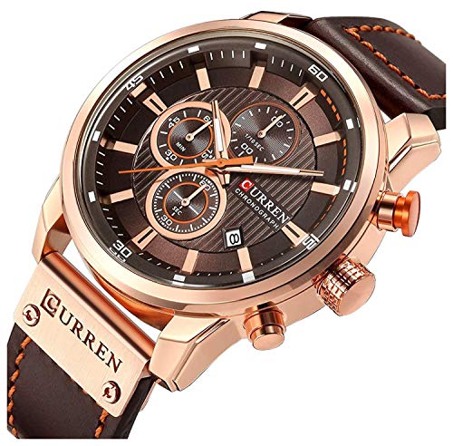 Foto 3 pulgar | Venta Internacional - Reloj Gosasa, Cronógrafo Deportivo, Cuarzo, Cuero Marrón, Para Hombre