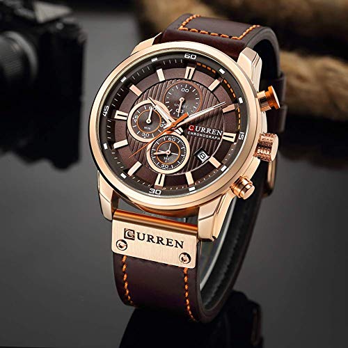 Foto 4 pulgar | Venta Internacional - Reloj Gosasa, Cronógrafo Deportivo, Cuarzo, Cuero Marrón, Para Hombre