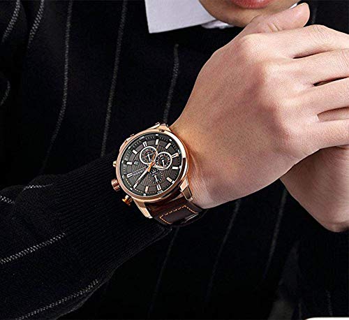 Foto 6 pulgar | Venta Internacional - Reloj Gosasa, Cronógrafo Deportivo, Cuarzo, Cuero Marrón, Para Hombre