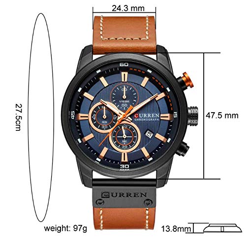 Foto 8 pulgar | Venta Internacional - Reloj Gosasa, Cronógrafo Deportivo, Cuarzo, Cuero Marrón, Para Hombre