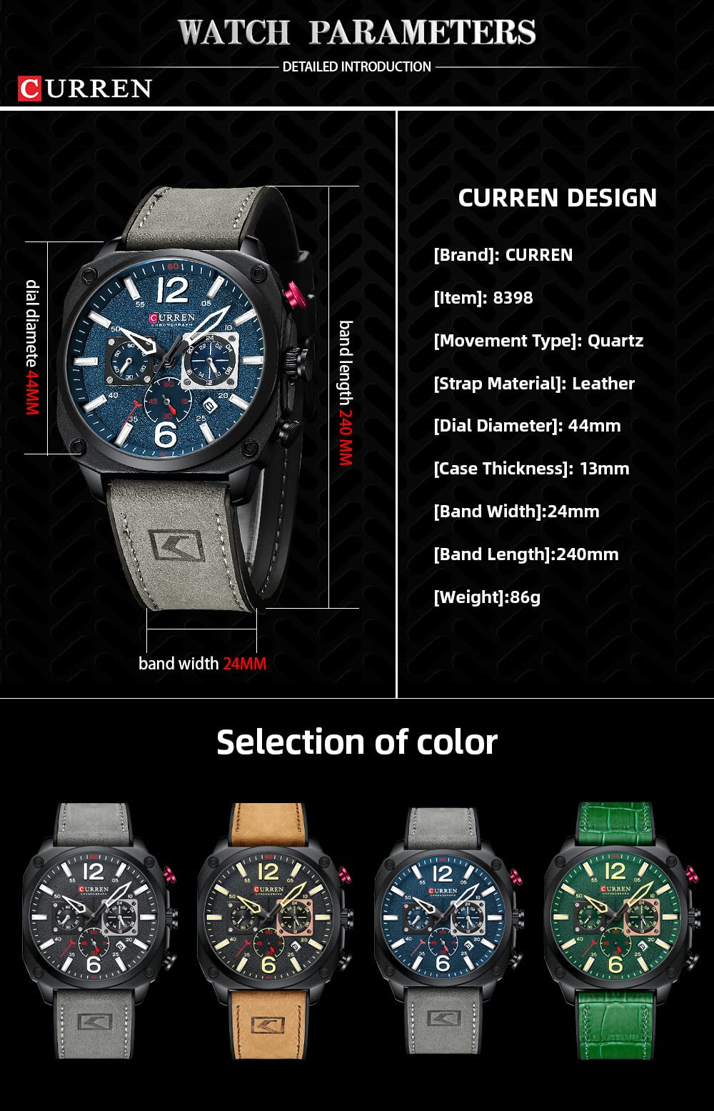 Foto 8 pulgar | Venta Internacional - Reloj Matkasur Para Hombre, Citas, Deportivo, Impermeable Para Hombre