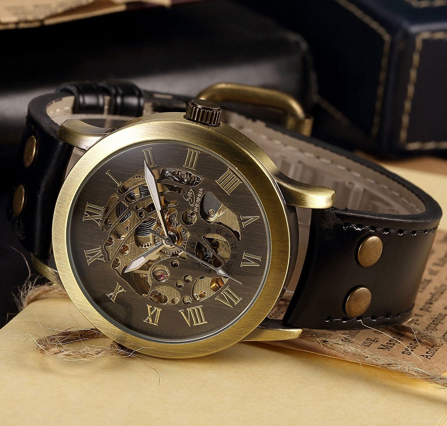 Foto 4 pulgar | Venta Internacional - Reloj Automático De Cuero Carrie Hughes Ch86b Para Hombre
