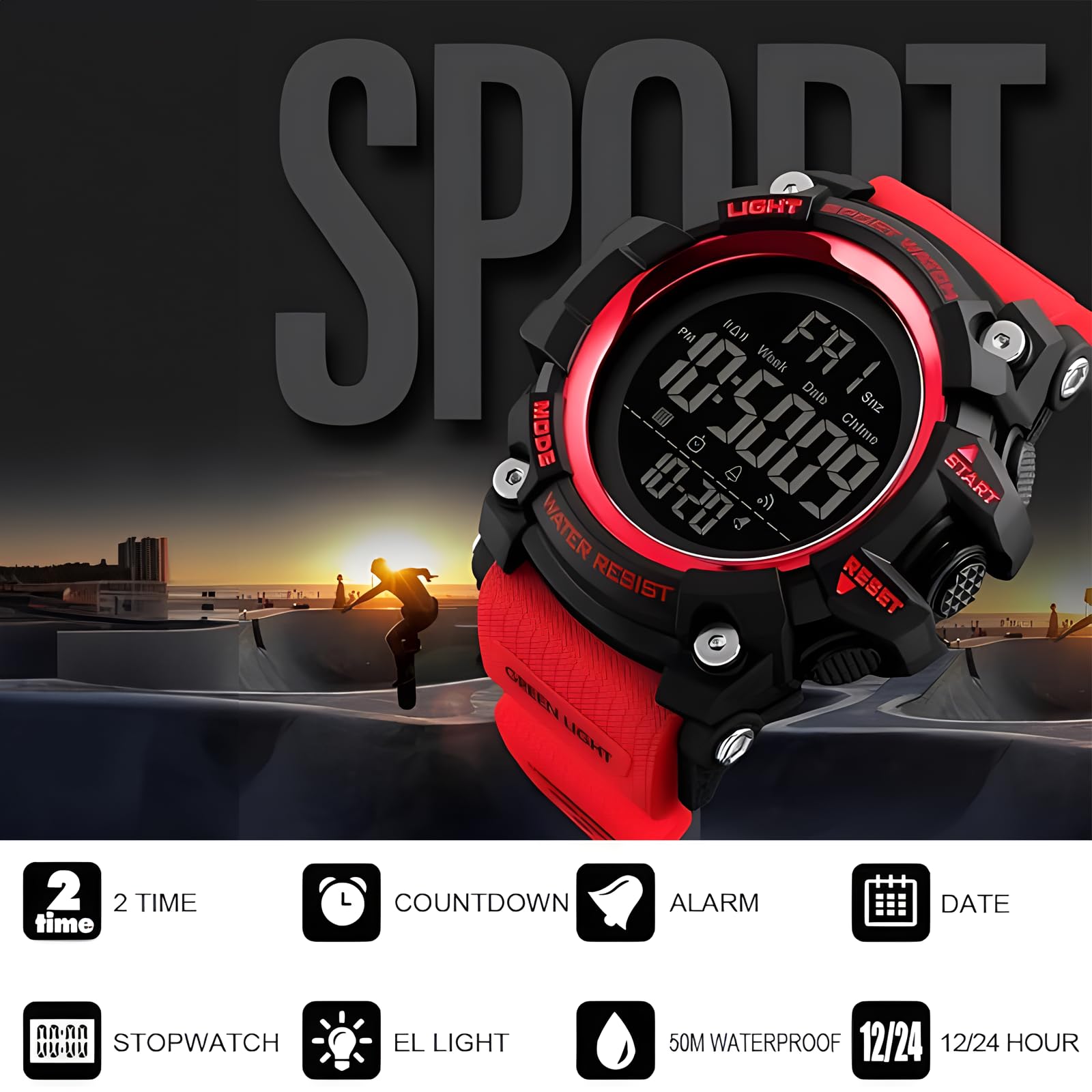 Foto 5 pulgar | Venta Internacional - Reloj Gosasa S Shock Digital Led Sports Army Waterproof
