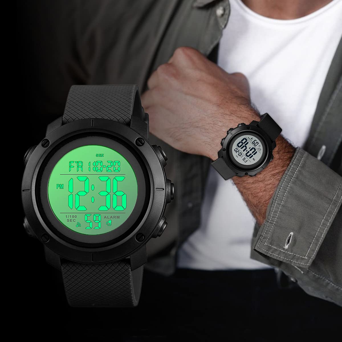 Foto 6 | Venta Internacional - Reloj Deportivo Digital L Lavaredo Para Hombre, Resistente Al Agua Hasta 5 Atm