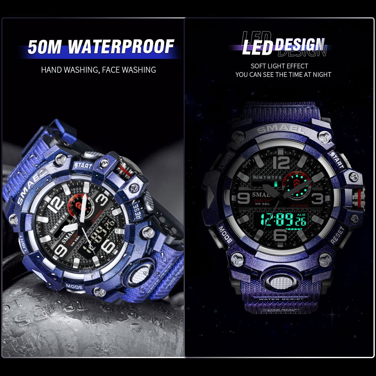 Foto 5 | Venta Internacional - Reloj Deportivo Koodea 8035 Dual Time Digital 50 M Resistente Al Agua Para