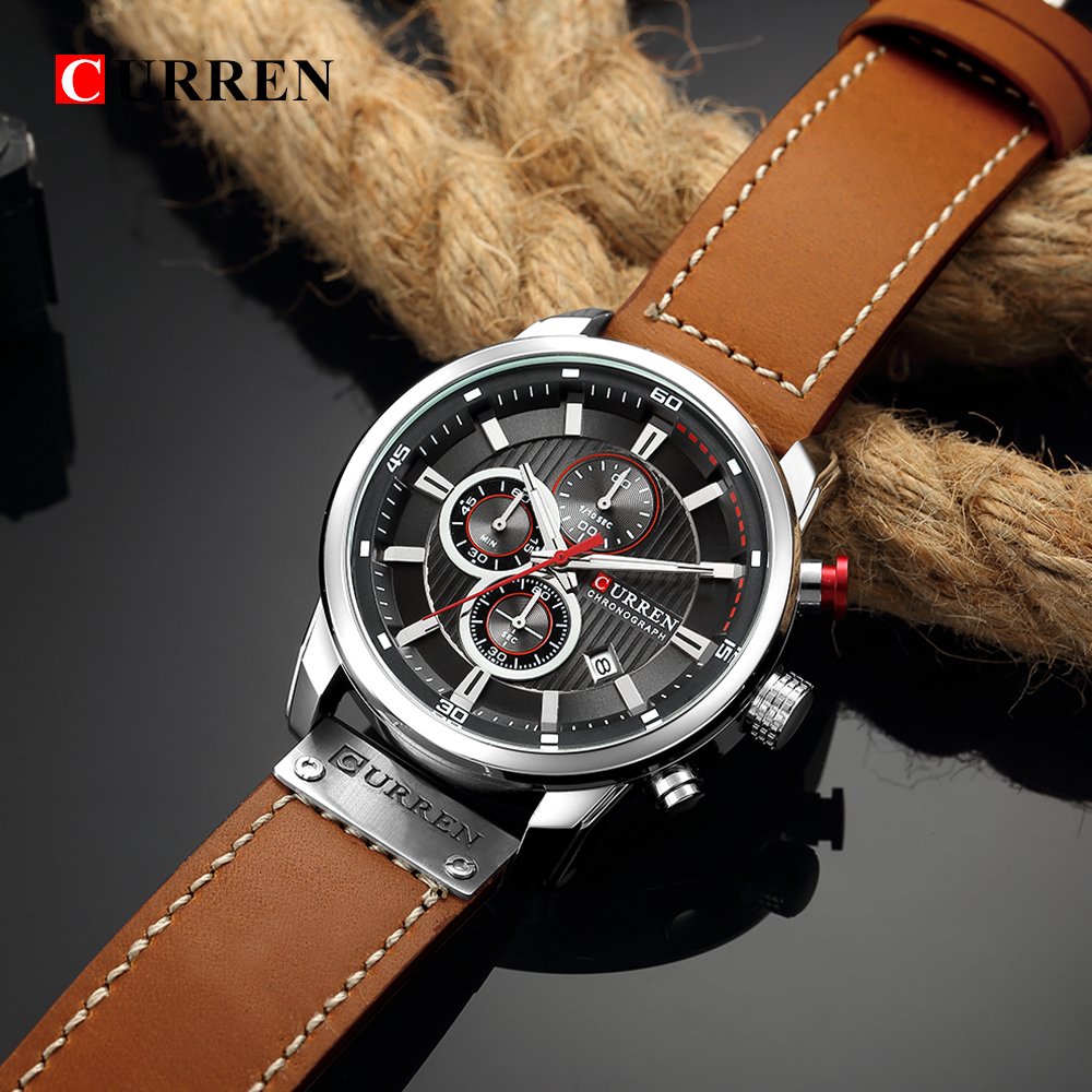 Foto 5 pulgar | Venta Internacional - Reloj De Pulsera Crrju Quartz Para Hombre, Moda, Negocios, Cronómetro