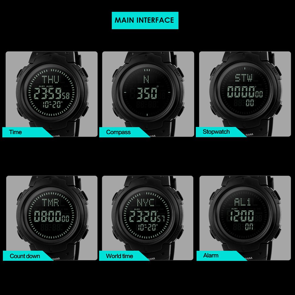 Foto 8 pulgar | Venta Internacional - Reloj Deportivo Digital Skmei Impermeable Con Brújula Para Hombre