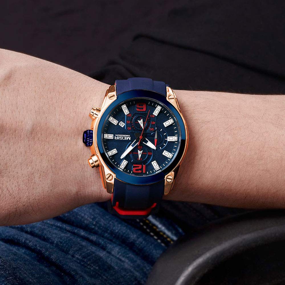 Foto 5 pulgar | Venta Internacional - Reloj Megir Military Sport Quartz Para Hombre Con Cronógrafo