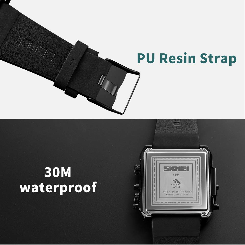 Foto 7 | Venta Internacional - Reloj Led Digital Deportivo Skmei, Cuadrado, Cara Grande, Analógico, Cuádruple