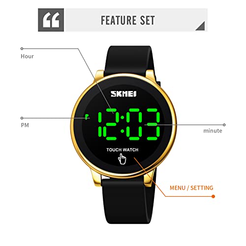 Foto 6 pulgar | Venta Internacional - Reloj Digital Hunruy Para Hombre, Resistente Al Agua, 50 M, Con Esfera Grande