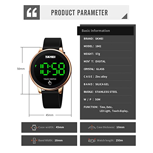 Foto 7 pulgar | Venta Internacional - Reloj Digital Hunruy Para Hombre, Resistente Al Agua, 50 M, Con Esfera Grande