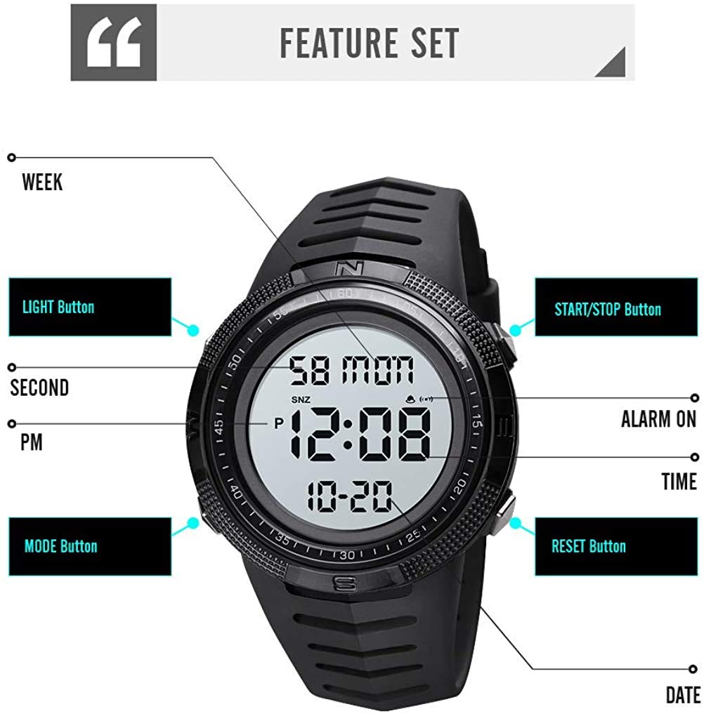 Foto 5 pulgar | Venta Internacional - Reloj Deportivo Digital Gosasa Waterproof Para Hombre 50 M