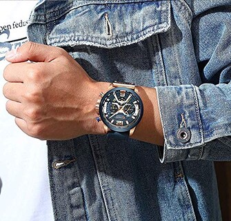 Foto 2 | Venta Internacional - Reloj Gosasa, Cronógrafo Deportivo, Cuarzo, Cuero Marrón, Para Hombre