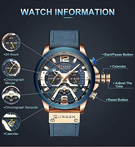 Foto 4 pulgar | Venta Internacional - Reloj Gosasa, Cronógrafo Deportivo, Cuarzo, Cuero Marrón, Para Hombre
