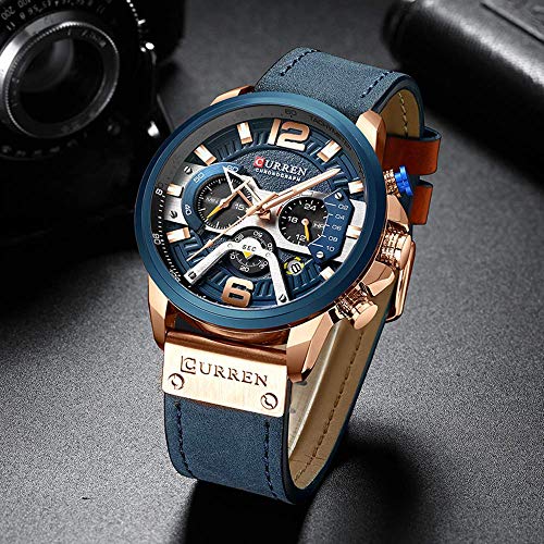 Foto 5 pulgar | Venta Internacional - Reloj Gosasa, Cronógrafo Deportivo, Cuarzo, Cuero Marrón, Para Hombre