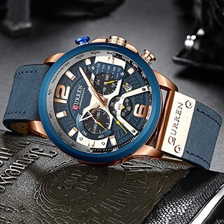 Foto 5 | Venta Internacional - Reloj Gosasa, Cronógrafo Deportivo, Cuarzo, Cuero Marrón, Para Hombre