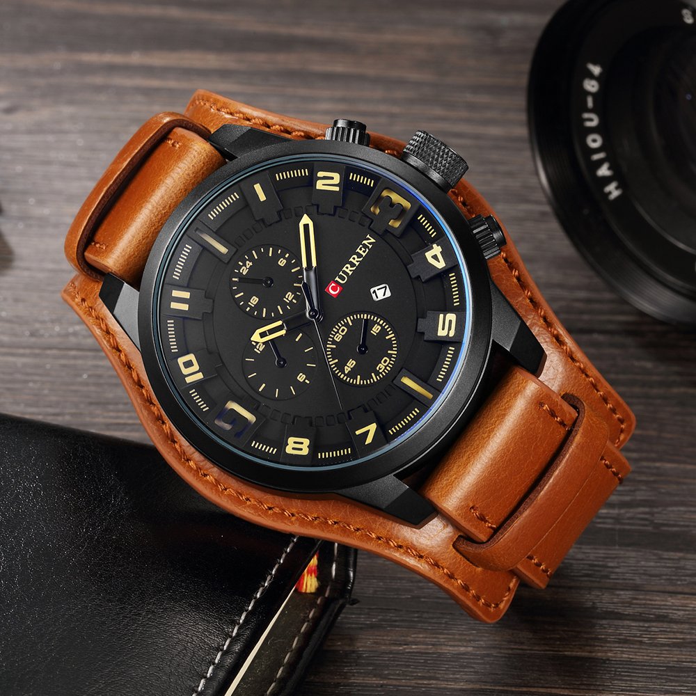 Foto 4 pulgar | Venta Internacional - Reloj Curren Simulation Con Cronógrafo Militar De Piel Para Hombre