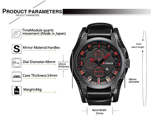 Foto 8 pulgar | Venta Internacional - Reloj Curren Simulation Con Cronógrafo Militar De Piel Para Hombre