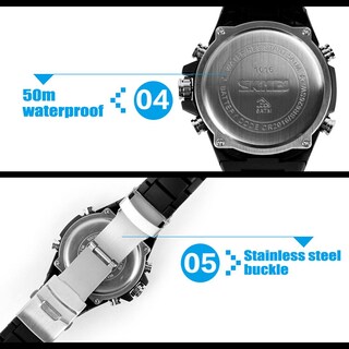 Foto 4 | Venta Internacional - Reloj Lcd Digital Analógico Skmei Manner, 50 M, Resistente Al Agua