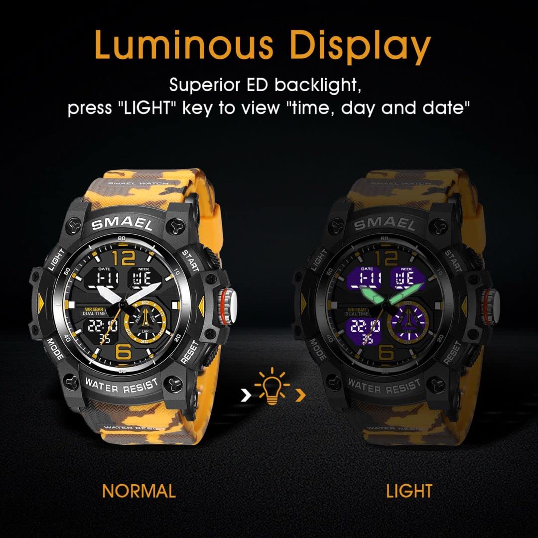 Foto 5 pulgar | Venta Internacional - Reloj Digital Asuán Para Hombre Con Cronómetro, Alarma Y Luz Led